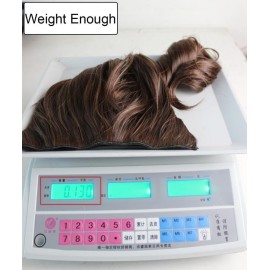 REECHO 18 1-Pack 3/4 Full Head Curly Wavy Clips in on Synthetic Hair Extensions HE008 Hairpieces for Women 5 Clips 4.0 Oz per Piece - Black Brown