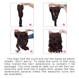 REECHO 16 1-Pack 3/4 Full Head Curly Wavy Clips in on Synthetic Hair Extensions HE008 Hairpieces for Women 5 Clips 3.9 Oz per Piece - Dark Brown REECHO 16 1-Pack 3/4 Full Head Curly Wavy Clips in on Synthetic Hair Extensions HE008 Hairpieces for Women 5 Clips 3.9 Oz per Piece - Dark Brown