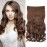 REECHO 16 1-Pack 3/4 Full Head Curly Wavy Clips in on Synthetic Hair Extensions HE008 Hairpieces for Women 5 Clips 3.9 Oz per Piece - Medium Warm Brown
