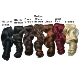 REECHO 16 1-Pack 3/4 Full Head Curly Wavy Clips in on Synthetic Hair Extensions HE008 Hairpieces for Women 5 Clips 3.9 Oz per Piece - Medium Warm Brown