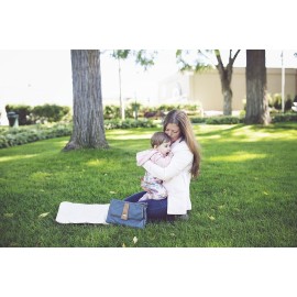 Vilah Bloom Cottage Clutch Diaper Bag Handbag, Hampton Grey