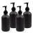 Cornucopia Brands Black Coated 8-Ounce Glass Pump Bottles (4-Pack), Great for Lotions, Liquid Soap, Aromatherapy and More