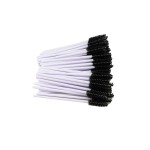 Yueton Pack of 100 Disposable Eyelash Brushes Wands Mascara Applicator (White+Black)