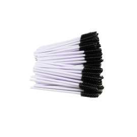 Yueton Pack of 100 Disposable Eyelash Brushes Wands Mascara Applicator (White+Black)