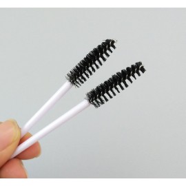 Yueton Pack of 100 Disposable Eyelash Brushes Wands Mascara Applicator (White+Black)