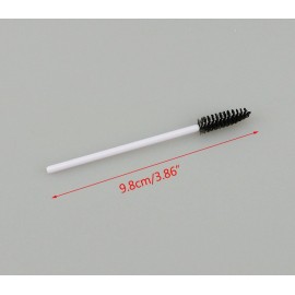 Yueton Pack of 100 Disposable Eyelash Brushes Wands Mascara Applicator (White+Black)