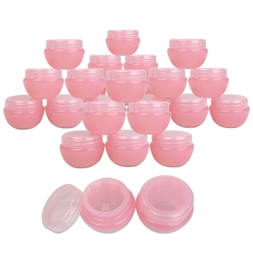 Beauticom 24 Pieces 10G/10ML Pink Frosted Container Jars with Inner Liner for Lotion, Toners, Lip Balms, Makeup Samples - BPA Free Beauticom 24 Pieces 10G/10ML Pink Frosted Container Jars with Inner Liner for Lotion, Toners, Lip Balms, Makeup Samples - BPA Free