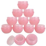 Beauticom 10G/10ML Frosted Container Jars with Inner Liner for Scrubs, Oils, Salves, Creams, Lotions, Makeup Cosmetics, Nail Accessories, Beauty Aids - BPA Free (12 Pieces, Pink)