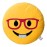 EvZ Emoji Glasses Girl Face Emoticon Cushion Stuffed Plush Soft Pillow, Official Certified, 32cm Yellow