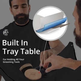 Beard King Beard Bib Apron - Shaving Set for Dad - As Seen on Shark Tank - Men\'s Hair Catcher for Shaving - Grooming Accessories - Packing Pouch, Black