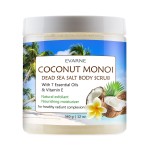 Evarne Coconut Monoi Dead Sea Salt Body Scrub with 7 Essential Oils and Vitamin E