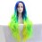 Xiweiya 13x3 Lace Multi-color Wigs Ombre Neon Yellow Green with Blue Roots Wig Long Natural Straight Lace Front Wig for Women Heat Resistant Fiber Hair for Women, Drag queen Cosplay Wigs 24 Inches