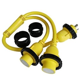 Parkworld 692040 Splitter, Marine 30 AMP Shore Power L5-30P Male Plug to (2) L5-30R Female Connector