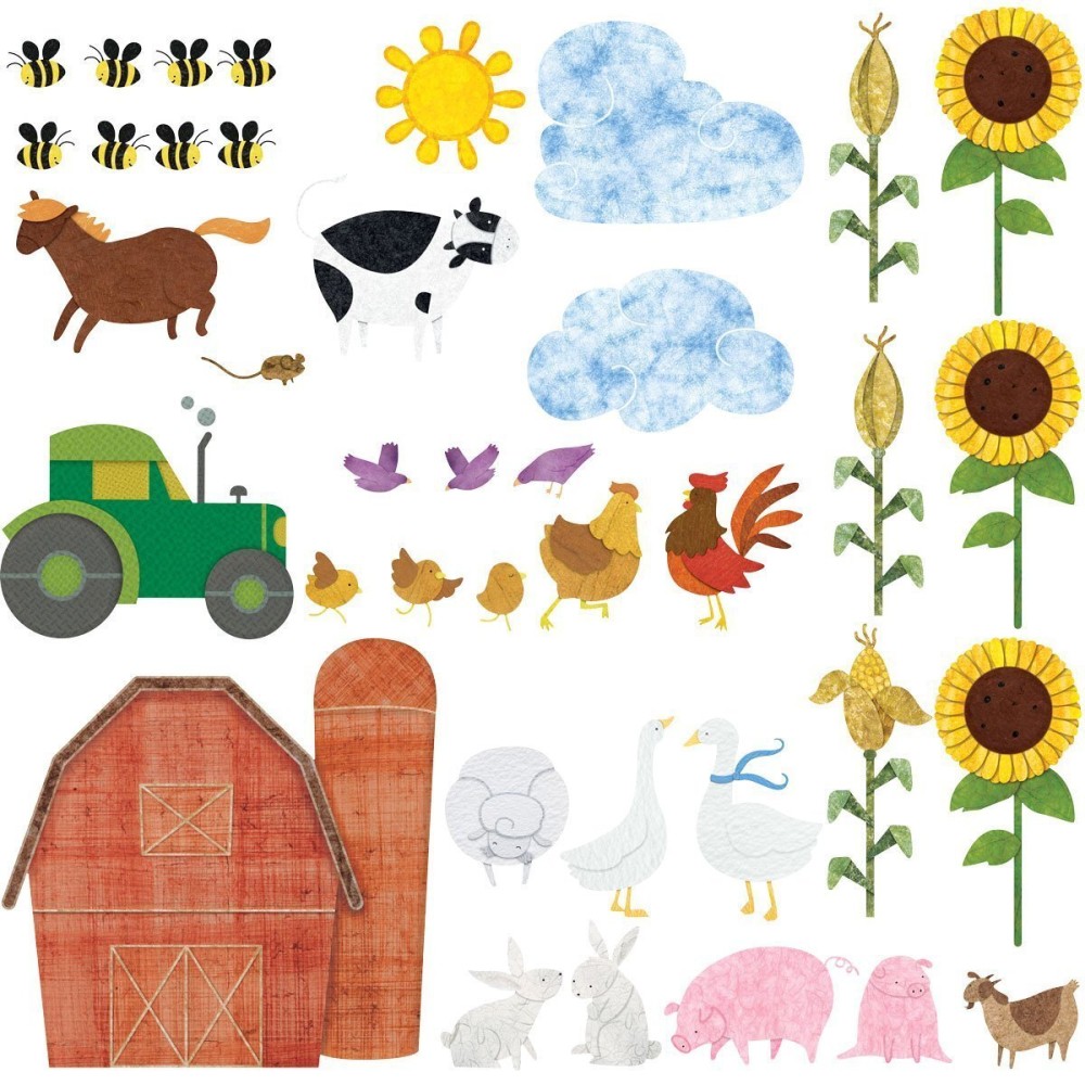 My Wonderful Walls Farm Wall Decals 38 Peel & Stick Farm Theme Stickers for Baby Nurseries and Kids Rooms