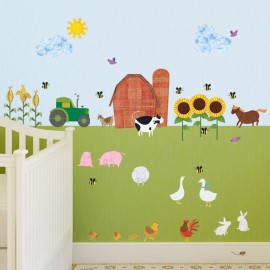 My Wonderful Walls Farm Wall Decals 38 Peel & Stick Farm Theme Stickers for Baby Nurseries and Kids Rooms