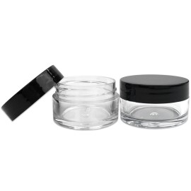 Beauticom 12 Piece 20g/20ml USA Acrylic Round Clear Jars with Lids for Lip Balms, Creams, Make Up, Cosmetics, Samples, Ointments and other Beauty Products (Black Lid (Flat Top)) Beauticom 12 Piece 20g/20ml USA Acrylic Round Clear Jars with Lids for Lip Balms, Creams, Make Up, Cosmetics, Samples, Ointments and other Beauty Products (Black Lid (Flat Top))