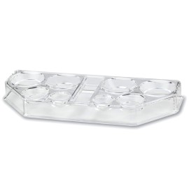 byAlegory Acrylic Makeup Beauty Blending Sponge Organizer Drying Tray Stand | 9 Space Storage Container Fits All Brands of Foundation Blending Sponges - Clear