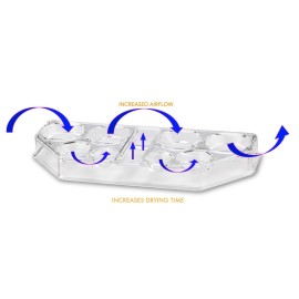 byAlegory Acrylic Makeup Beauty Blending Sponge Organizer Drying Tray Stand | 9 Space Storage Container Fits All Brands of Foundation Blending Sponges - Clear