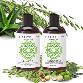 Laritelle Organic Travel Size Shampoo 2 oz + Travel Size Conditioner 2 oz | Organic Quinoa + Keratin + Follicle Stimulating Rosemary, Ginger & Grapefruit | NO GMO. Vegan