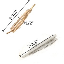 yueton 6pcs Mix Style Leaves Barrettes Bobby Pin Hair Clips Bride Headwear Edge Clip Clamps