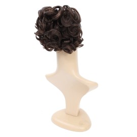SWACC Short Messy Curly Dish Hair Bun Extension Easy Stretch hair Combs Clip in Ponytail Extension Scrunchie Chignon Tray Ponytail Hairpieces (Dark Brown-4)