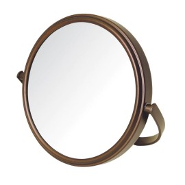 Model\'s Choice JERDON Tabletop Vanity Makeup Mirror with Bronze Finish - 5.5 Diameter Mirror with 5X-1X Magnification - Model MC109BZP