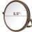 Model\'s Choice JERDON Tabletop Vanity Makeup Mirror with Bronze Finish - 5.5 Diameter Mirror with 5X-1X Magnification - Model MC109BZP