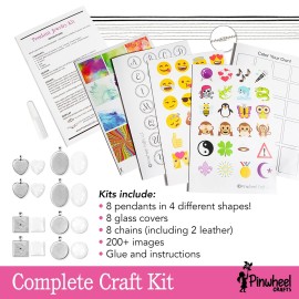 Pinwheel Crafts Pendant Jewelry Making Kit for Girls 8-12+ Years, Necklace and Bracelet Making Kit for Kids - Single Craft to Create Multiple Necklace & Bracelet for Teens with 200 Designs