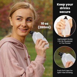 Runtasty 10 oz BPA-Free Water Bottles - 2-Pack Replacement Winners Hydration Belt, Push-Pull Caps, Spill-Proof Design, Fully Compatible with Most Hydration Belts for Running, Hiking & Cycling