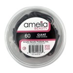 60 Count Giant Rubber Band Ponytail Holders (Brown)