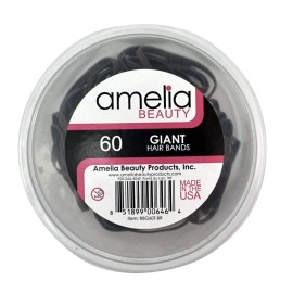 60 Count Giant Rubber Band Ponytail Holders (Brown)