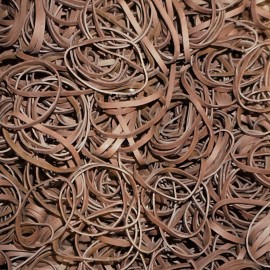 60 Count Giant Rubber Band Ponytail Holders (Brown)