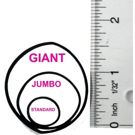 60 Count Giant Rubber Band Ponytail Holders (Brown)