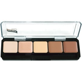Graftobian HD Glamour Crme Foundation Palette (Highlight & Contour Light) - High Definition 5 Color Makeup Palette, Cream Based Hi-Lite and Contour Palette, Full Coverage - Light Skin Shades