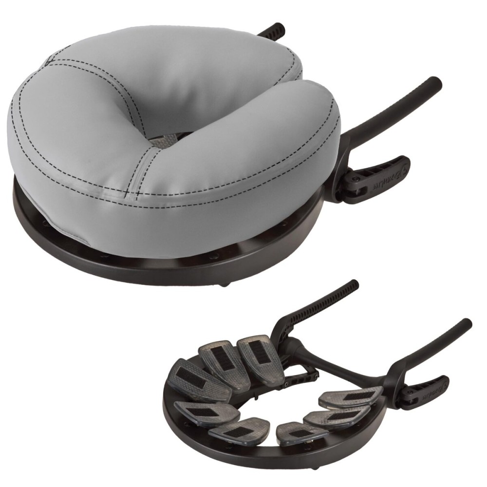 EARTHLITE Massage Table Face Cradle CARESS - Self-Adjusting, Innovative Headrest with Luxurious Strata Face Pillow, Sterling