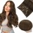 Full Shine Clip in Hair Extensions Real Human Hair Brown Remy Hair Extensions Clip ins Brown Human Hair Extensions Natural Brazilian Straight Hair Extensions 20 inch 7Pcs 120g