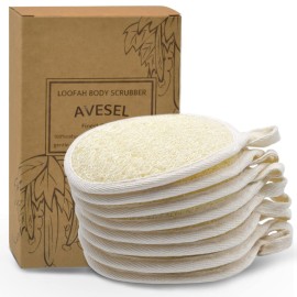 AVESEL Exfoliating Loofah Sponge Pads (Pack of 8) - Large 4x6-100% Natural Luffa and Terry Cloth Materials Loofa Sponge Scrubber Body Glove - Men and Women, Yellow, (Loofah-08) AVESEL Exfoliating Loofah Sponge Pads (Pack of 8) - Large 4x6-100% Natural Luffa and Terry Cloth Materials Loofa Sponge Scrubber Body Glove - Men and Women, Yellow, (Loofah-08)