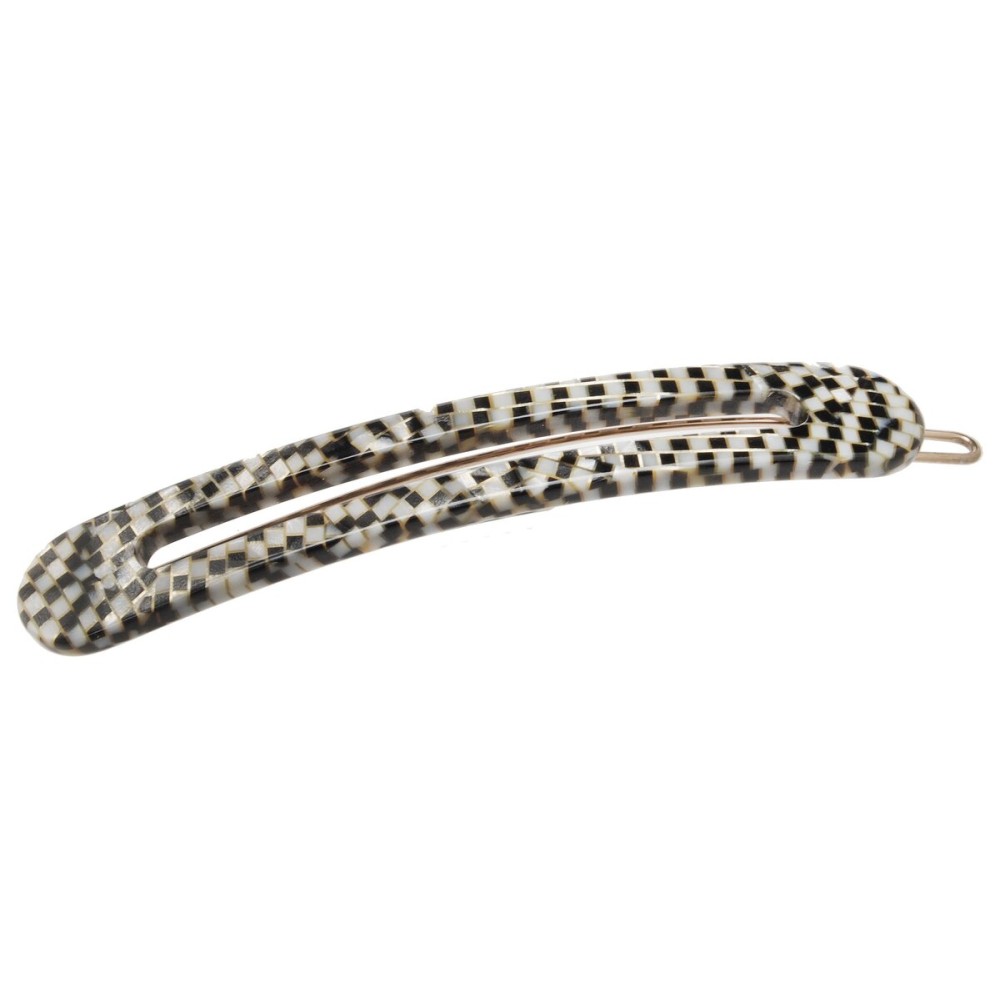 France Luxe Cutout Oblong Tige Boule Barrette - Opera Silver France Luxe Cutout Oblong Tige Boule Barrette - Opera Silver