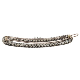 France Luxe Cutout Oblong Tige Boule Barrette - Opera Silver France Luxe Cutout Oblong Tige Boule Barrette - Opera Silver
