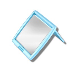 Storus 2-Faced Mirror, Double-Sided Compact Mirror, 3x/1x Magnification for Women, Teens, Travel, Office, Purse, Backpack, Make-up - Light Blue
