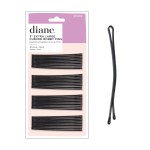 Diane 3 Curved Black Bobby Pins for Women, Girls, Salon, Hairdressing, Rollers, Long and Thick Hair, Large Flat Hair Pins with Ball Tips for Securing Updos, Flyaways, 40 Count