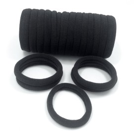 J-MEE Hair Bands 100PCS Seamless Cotton Ponytail Holders Scrunchies Hair Accessories for Thick Hair (black)