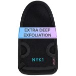 Dead Skin Exfoliating Glove Deep Pore Exfoliating Body Scrubber (Black, Large) Plant Fibre Exfoliating Gloves for Shower, Scrub Away Dirt and Dead Skin Cells to Visibly Smooth and Brighten Your Skin