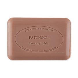 Pre de Provence Artisanal Soap Bar, Enriched with Organic Shea Butter, Natural French Skincare, Quad Milled for Rich Smooth Lather, 8.8 Ounce, Patchouli