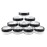 yueton 10pcs Black Edge Open Window 10 Gram Empty Clear Plastic Powder Compact Cosmetic Containers