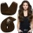 Ugeat Chocolate Brown Micro Loop Hair Extensions for Work Brown Micro Bead Real Human Hair Extensions Microlink Invisible Long Lasting No Glue Needed for Women 16 Inch 50G 50S