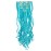 SWACC 7 Pcs Full Head Party Highlights Clip on in Hair Extensions Colored Hair Streak Synthetic Hairpieces (20-Inch Curly, Teal Blue)