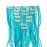 SWACC 7 Pcs Full Head Party Highlights Clip on in Hair Extensions Colored Hair Streak Synthetic Hairpieces (20-Inch Curly, Teal Blue)