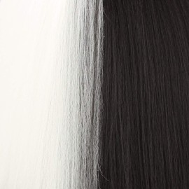 WeKen Halloween Wig Women Short Bob Kinky Straight Full Bangs Synthetic Black and White