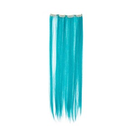 SWACC 7 Pcs Full Head Party Highlights Clip on in Hair Extensions Colored Hair Streak Synthetic Hairpieces (22-Inch Straight, Teal Blue) SWACC 7 Pcs Full Head Party Highlights Clip on in Hair Extensions Colored Hair Streak Synthetic Hairpieces (22-Inch Straight, Teal Blue)